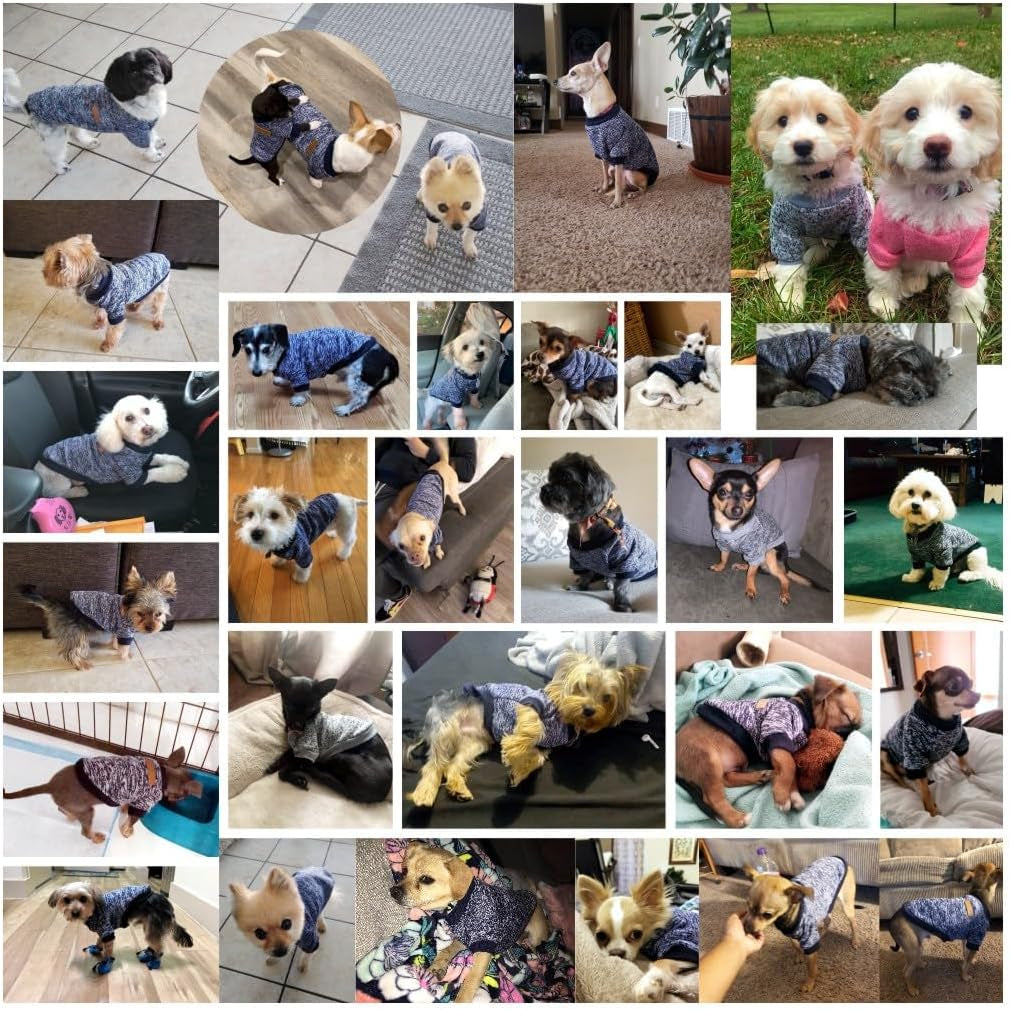 Pet Dog Classic Knitwear Sweater Warm Winter Puppy Pet Coat Soft Sweater Clothing for Small Dogs (S, Navy Blue)