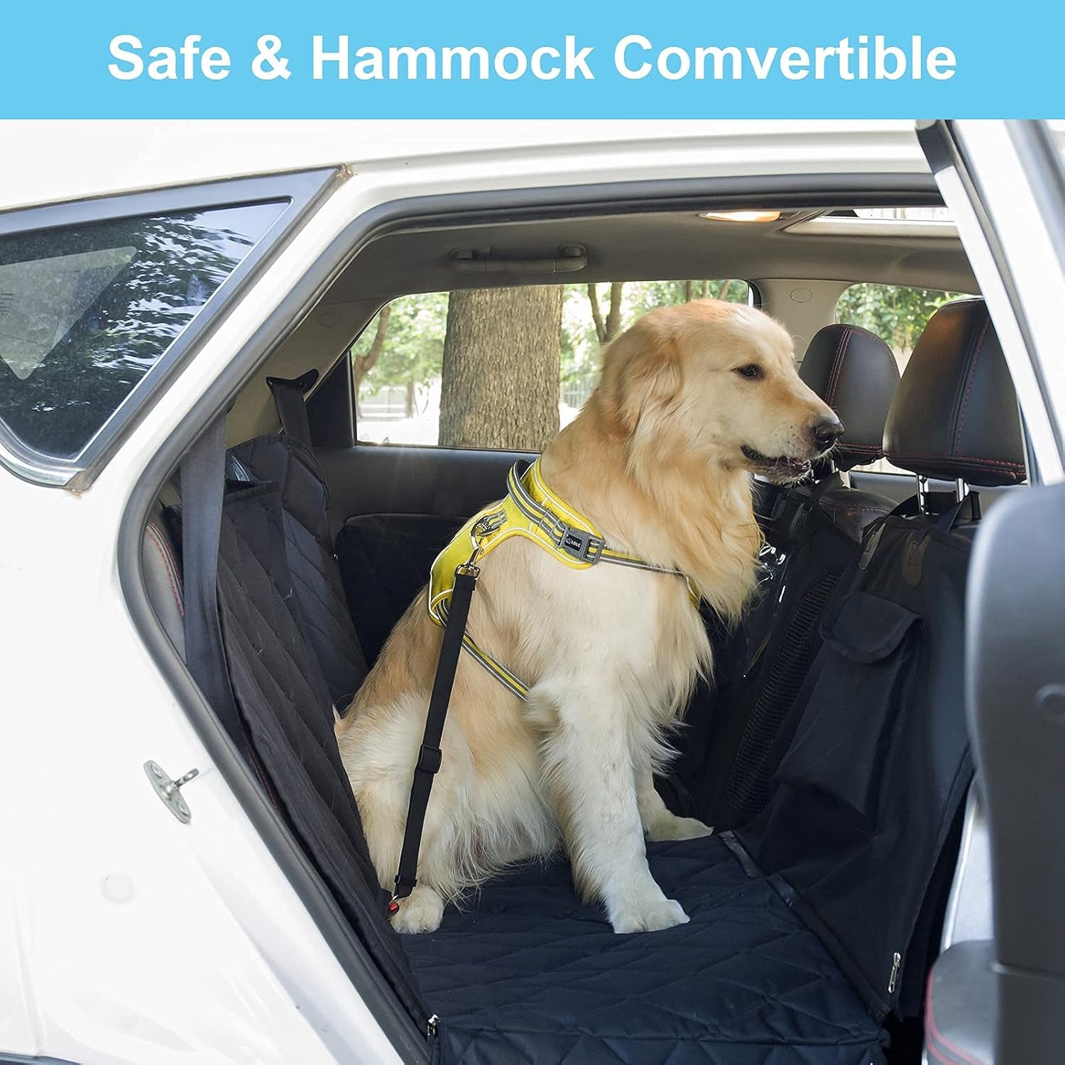 Back Seat Dog Cover for Car-Dog Car Seat Covers for Back Seat-Waterproof & Durable Nonslip Machine Washable Dog Seat Cover for Back Seat Protector for Cars Trucks Suvs-Black