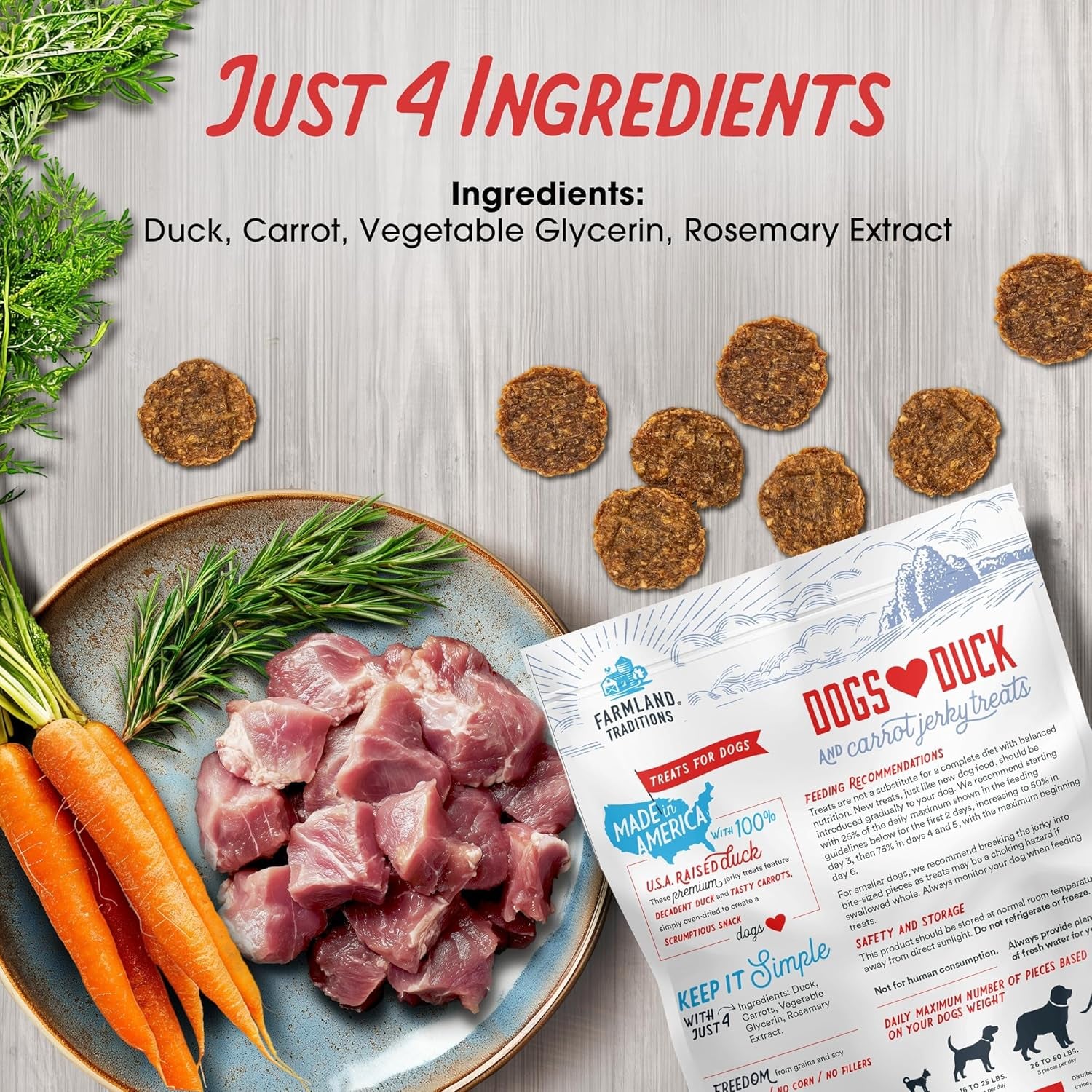 Dogs Love Duck & Carrot Jerky Treats – Premium, Filler-Free Dog Treats, 2.5 lb Bag