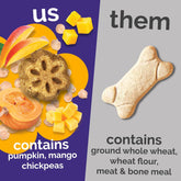 Skinny Mini Dog Treats, Healthy Pumpkin Treat for Dogs, Low Calorie & Delicious, Puppy Training, Free of Wheat, Corn and Soy, Made in the USA, Pumpkin and Mango Flavor, 5Oz