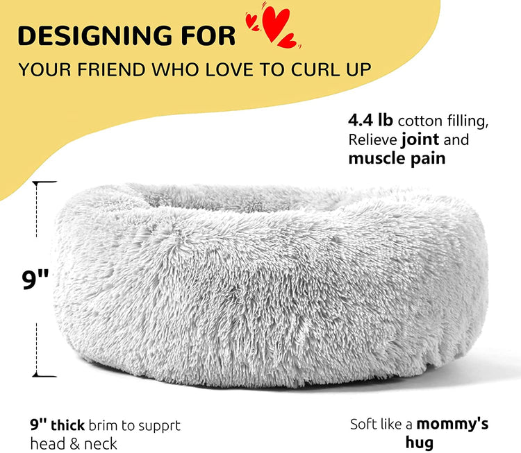 Calming Donut Dog Cuddler, Medium Large Dog Bed, 30&