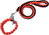Dog Collar and Leash Set, Heavy Duty Nylon Braided Rope Strong 47 FT Dog Leash and Martingale Training Collar for Small Medium Large Dogs Training and Walking (Red & Black)