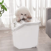 Large 20 lb Airtight Pet Food Container – Dog & Cat Food Bin with Scoop & Measuring Cup, Grey