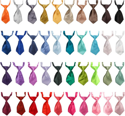 Small Dog Ties, 40 PCS Dog Neck Bow Tie with Adjustable Solid Color Pet Bowtie Collar for Wedding Holiday Birthday Christmas Costumes Grooming Accessories, Bulk Necktie Gift for Cat Puppy Pets