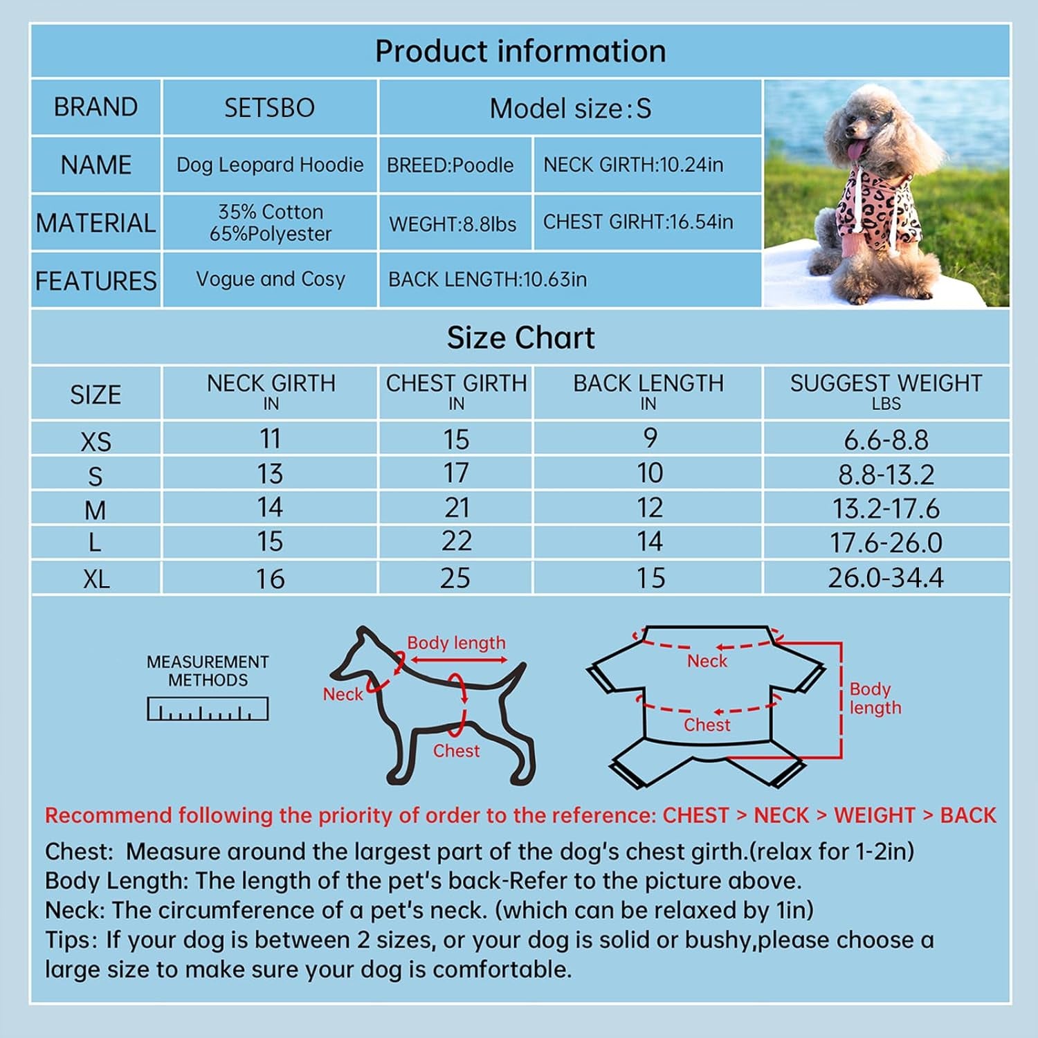 Dog Leopard Hooded Sweatshirt with Hat, Dogs Clothes Lightweight Puppy Hoodie for Small Dog Cat, Doggy Hoody Outfits Cat Apparel