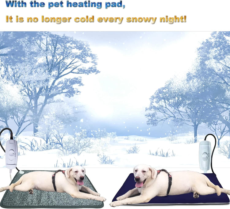 Large Pet Heating Pad – 34"x21" Electric Heated Bed with Washable Cover