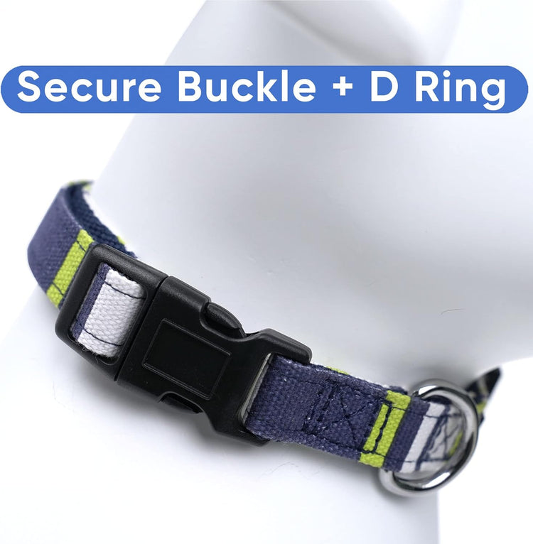 Pet Soft Adjustable Solid Color Nylon Puppy/Dog Collar Personalized Dog Collar Embroidered Customize W Pet Name & Phone Number Small Green/White/Blue