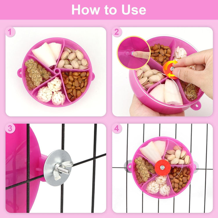 Foraging Wheel Bird Toy – Rotating Seed Ball for Parrots, Parakeets, Cockatiels & Conures (Purple)
