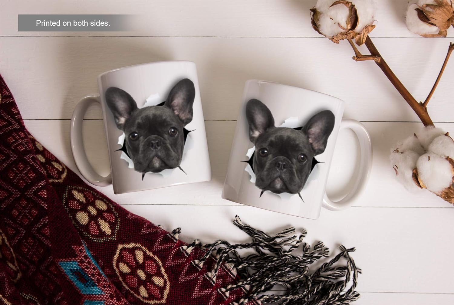 Black French Bulldog Mug - Ceramic Funny Coffee Mug - Perfect French Bulldog Gifts - Cute Novelty Coffee Mug Present - Great Birthday or Christmas Surprise for Friend or Coworker, Men and Women (11Oz)
