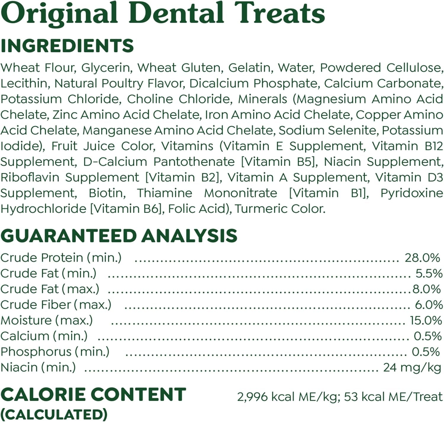 Original Large Dental Dog Treats – 54 oz Pack, 34 Treats for Teeth Cleaning & Fresh Breath